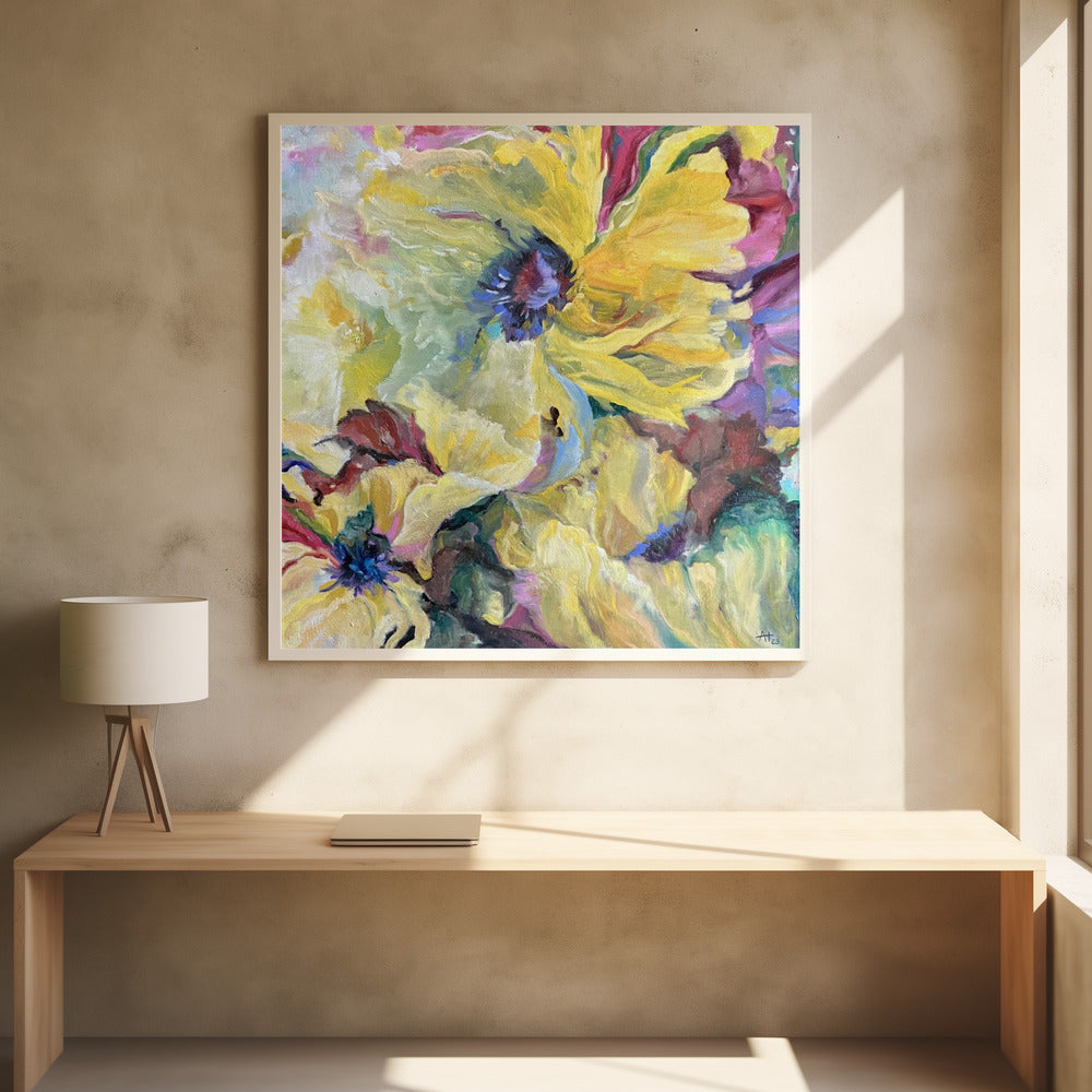Field of Poppies - Square Stretched Canvas, Poster or Fine Art Print I Heart Wall Art
