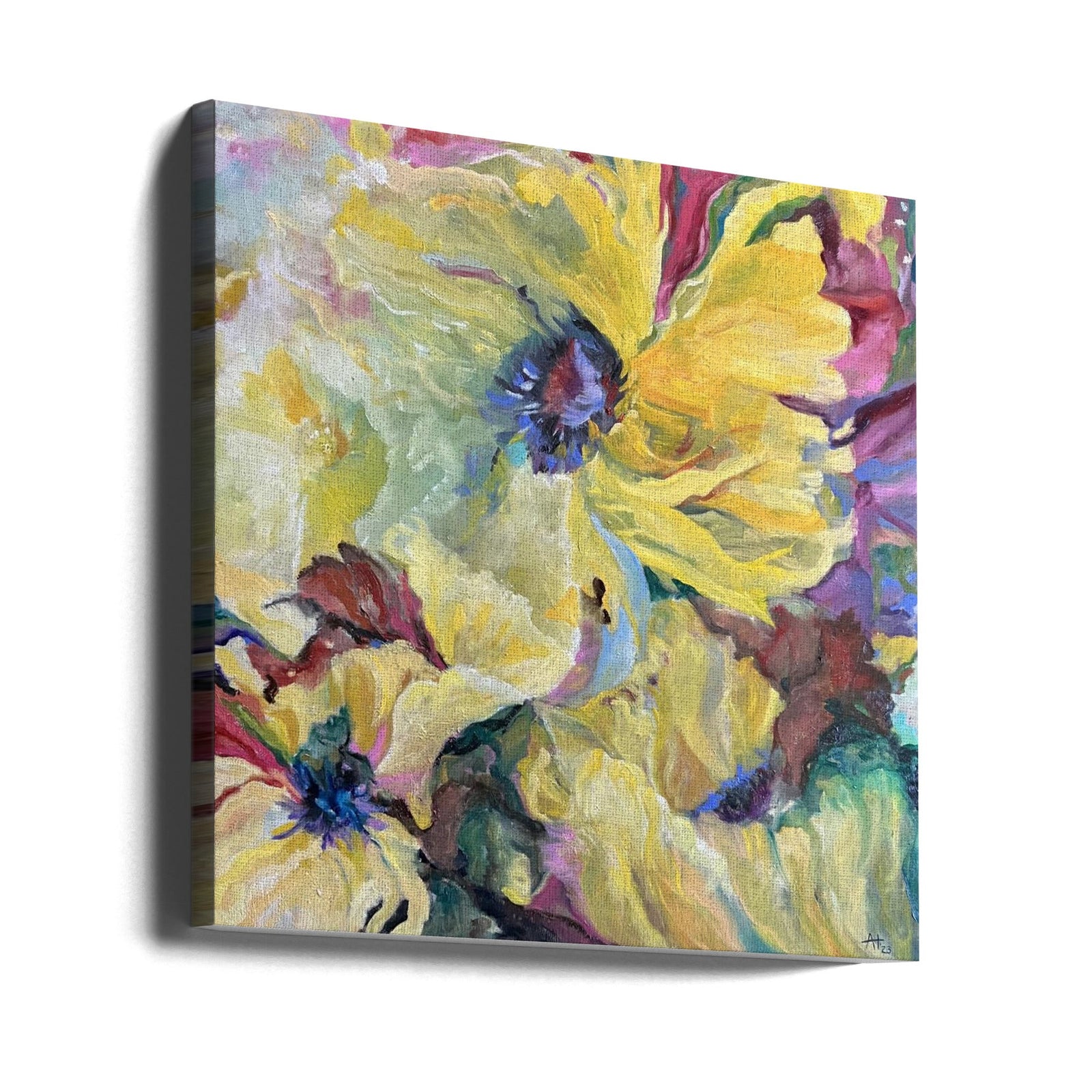 Field of Poppies - Square Stretched Canvas, Poster or Fine Art Print I Heart Wall Art