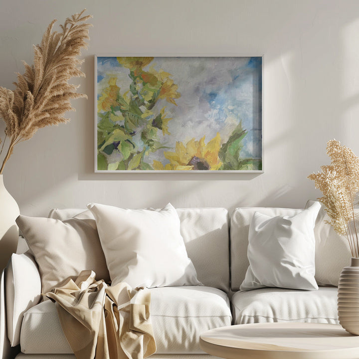 Field of Sunflowers - Stretched Canvas, Poster or Fine Art Print I Heart Wall Art