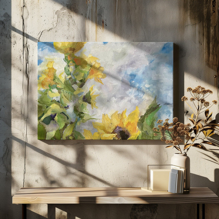 Field of Sunflowers - Stretched Canvas, Poster or Fine Art Print I Heart Wall Art