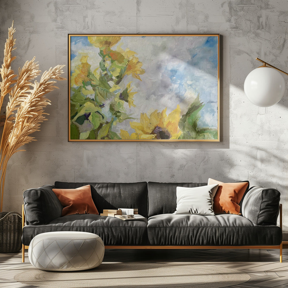 Field of Sunflowers - Stretched Canvas, Poster or Fine Art Print I Heart Wall Art