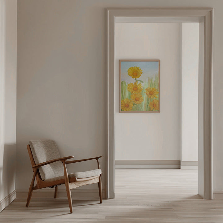 Field of Yellow Daisies - Stretched Canvas, Poster or Fine Art Print I Heart Wall Art