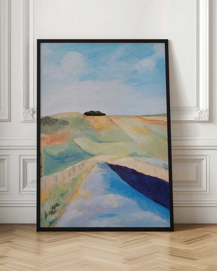 Fields and Road - Stretched Canvas, Poster or Fine Art Print - I Heart Wall Art - Poster Print, Canvas Print or Framed Art Print