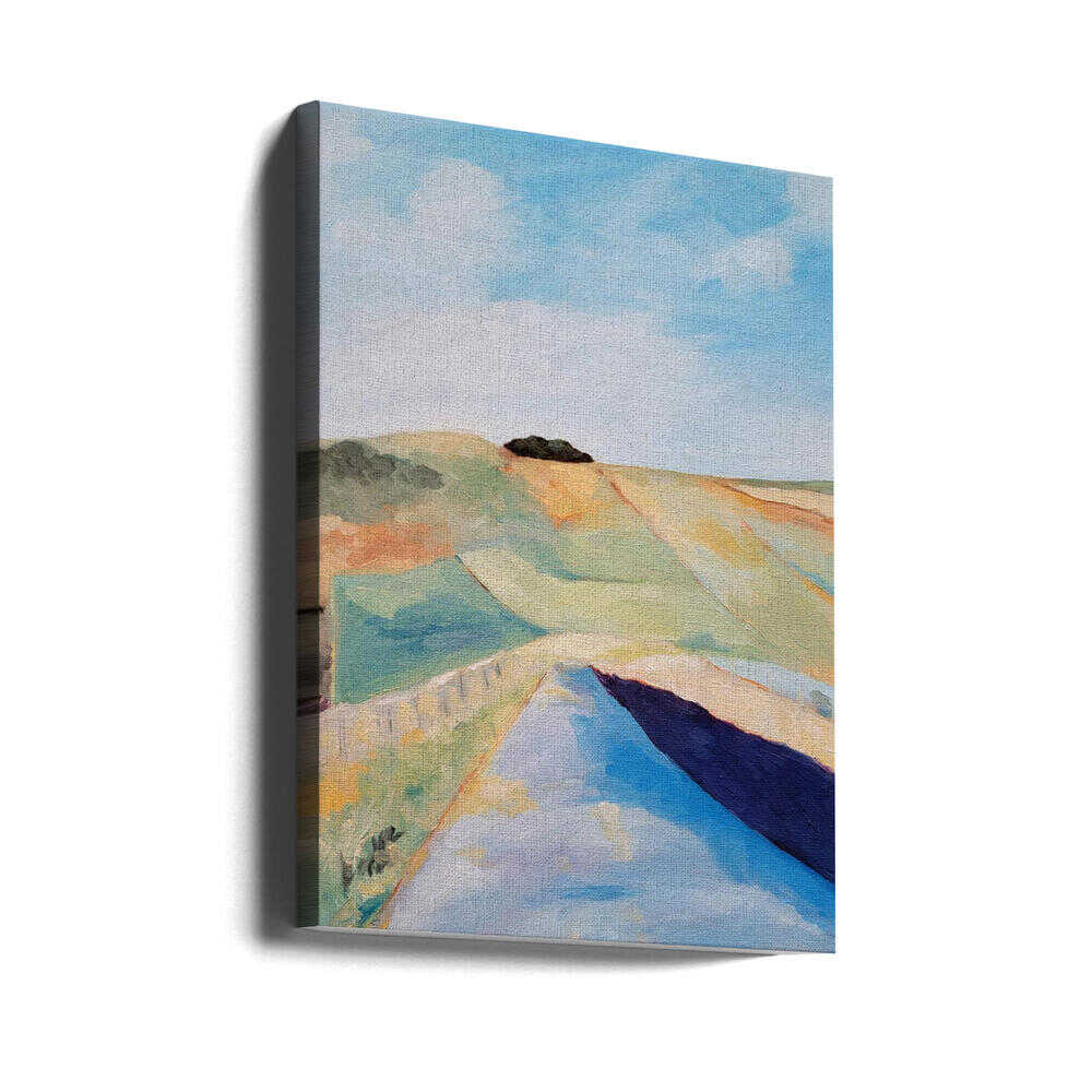 Fields and Road - Stretched Canvas, Poster or Fine Art Print - I Heart Wall Art - Poster Print, Canvas Print or Framed Art Print