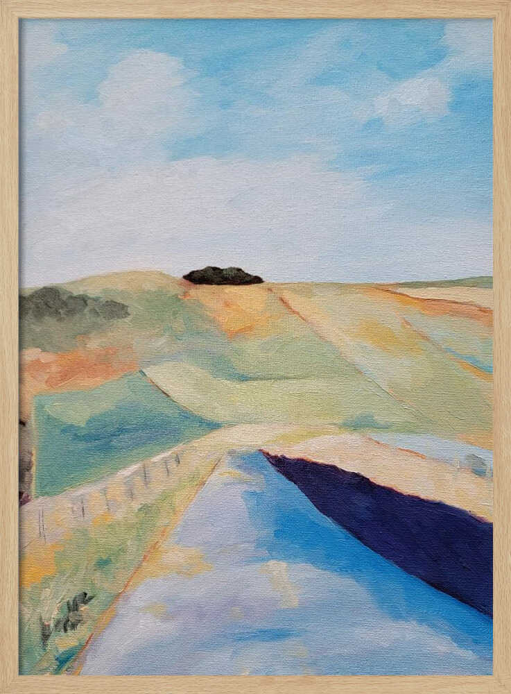 Fields and Road - Stretched Canvas, Poster or Fine Art Print - I Heart Wall Art - Poster Print, Canvas Print or Framed Art Print
