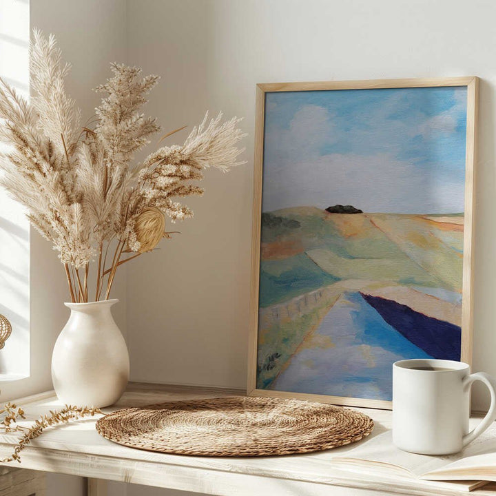 Fields and Road - Stretched Canvas, Poster or Fine Art Print - I Heart Wall Art - Poster Print, Canvas Print or Framed Art Print