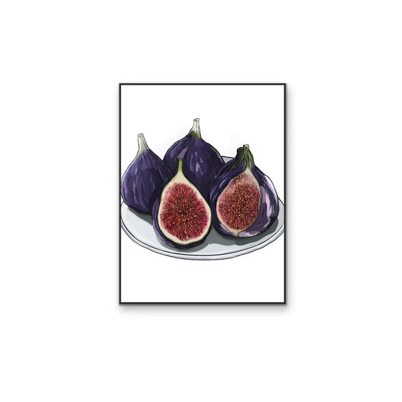 Fig - Dark Illustrated Fig Fruit Wall Canvas Print - I Heart Wall – I ...