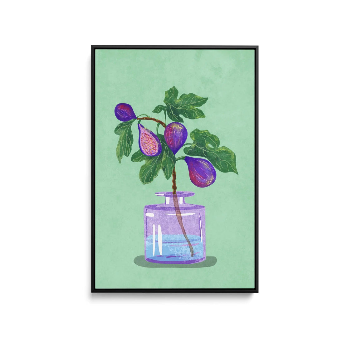 Figs Branch In Vase by Raissa Oltmanns - Stretched Canvas Print or Framed Fine Art Print - Artwork I Heart Wall Art Australia 