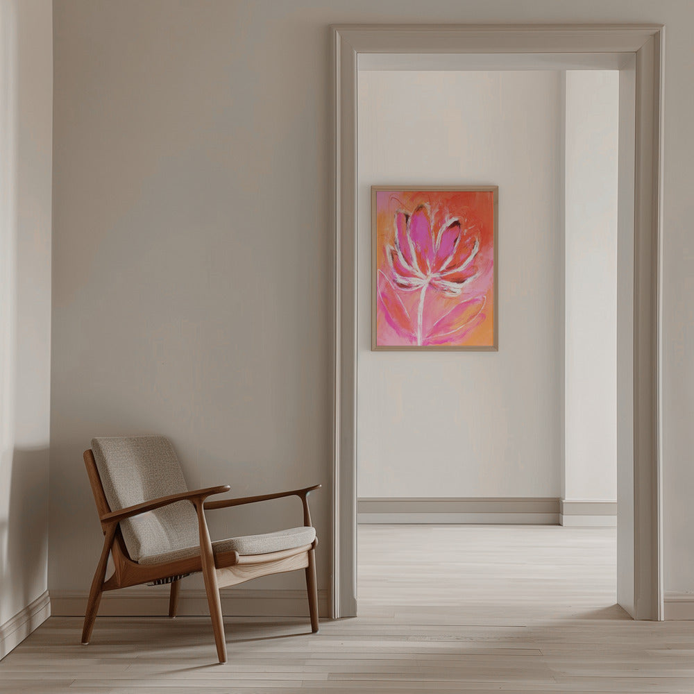 Fire Flower - Stretched Canvas, Poster or Fine Art Print I Heart Wall Art