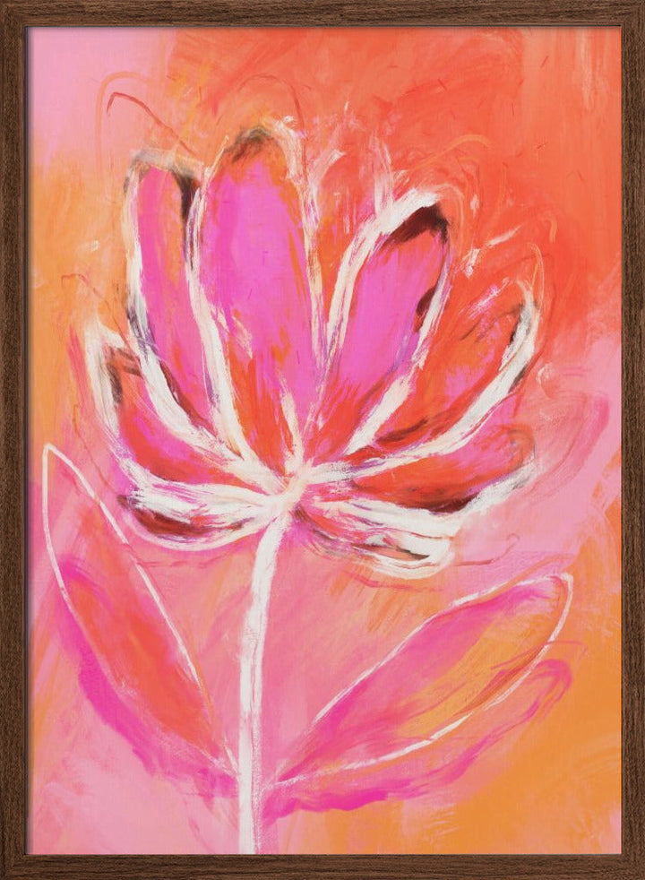 Fire Flower - Stretched Canvas, Poster or Fine Art Print I Heart Wall Art