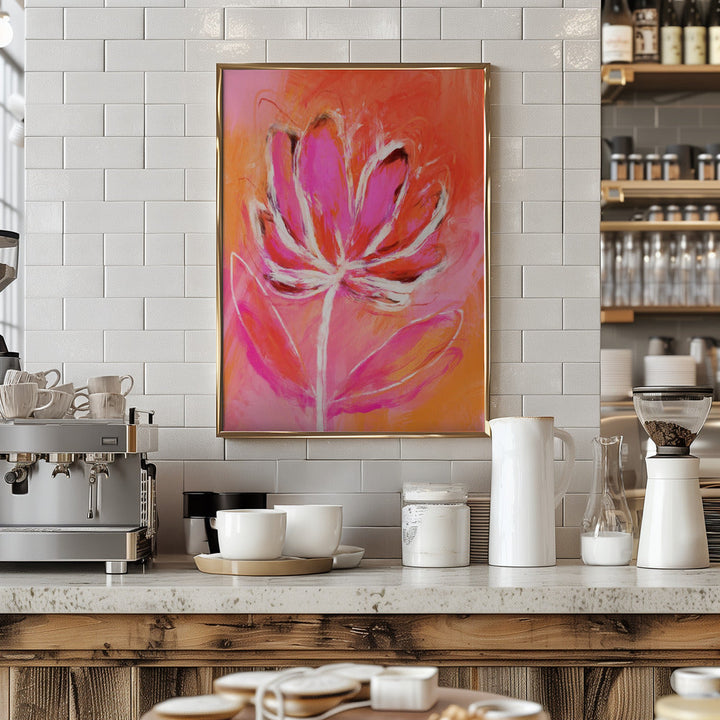 Fire Flower - Stretched Canvas, Poster or Fine Art Print I Heart Wall Art