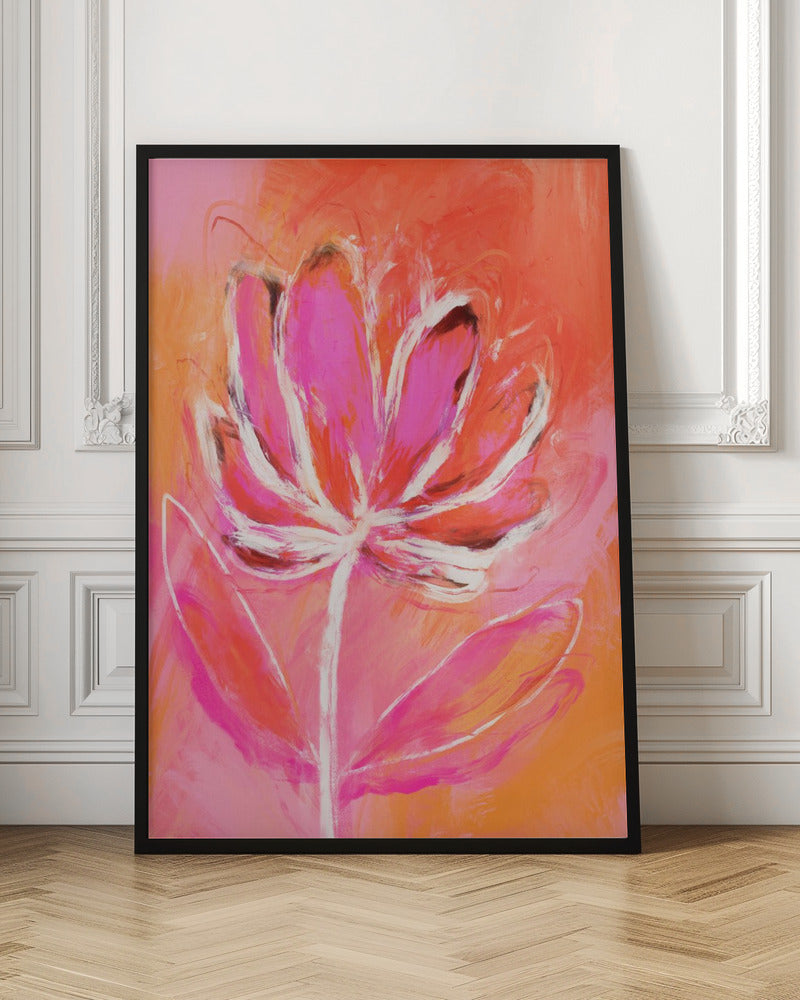 Fire Flower - Stretched Canvas, Poster or Fine Art Print I Heart Wall Art