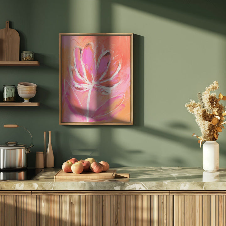 Fire Flower - Stretched Canvas, Poster or Fine Art Print I Heart Wall Art