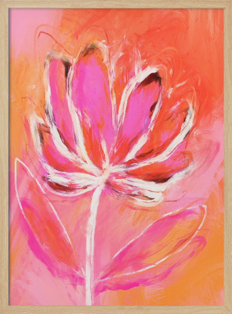 Fire Flower - Stretched Canvas, Poster or Fine Art Print I Heart Wall Art