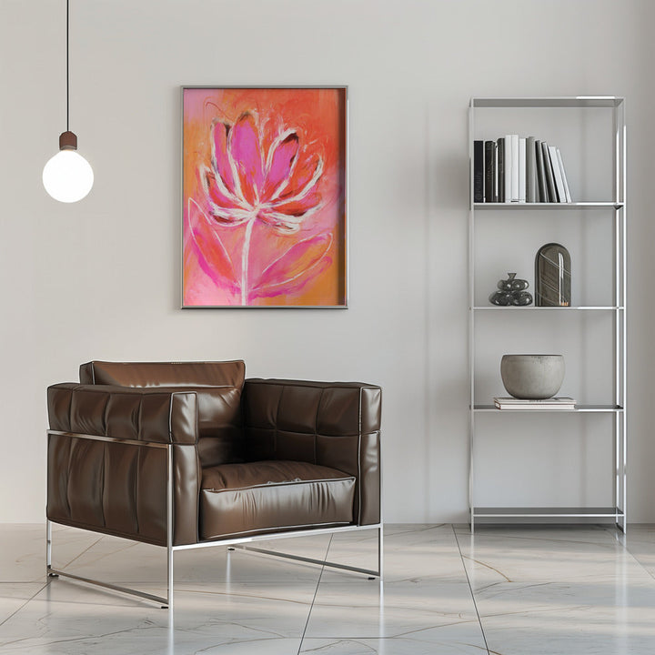 Fire Flower - Stretched Canvas, Poster or Fine Art Print I Heart Wall Art