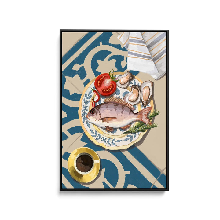 Fish of the Day - Contemporary Still Life Art Featuring Seafood - Stretched Canvas Print or Framed Fine Art Print - Artwork I Heart Wall Art Australia 