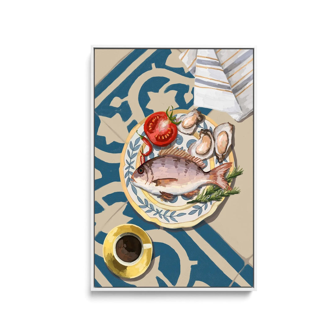 Fish of the Day - Contemporary Still Life Art Featuring Seafood - Stretched Canvas Print or Framed Fine Art Print - Artwork I Heart Wall Art Australia 