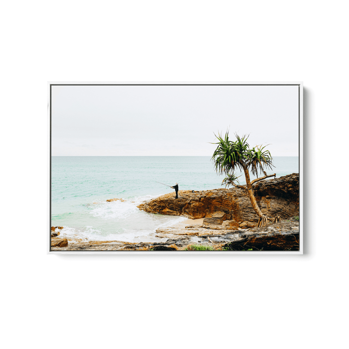 Fishing On Stradbroke Island - Photographic Art Print of Fisherman At Stradbroke Island by Edwina Cameron - I Heart Wall Art - Poster Print, Canvas Print or Framed Art Print