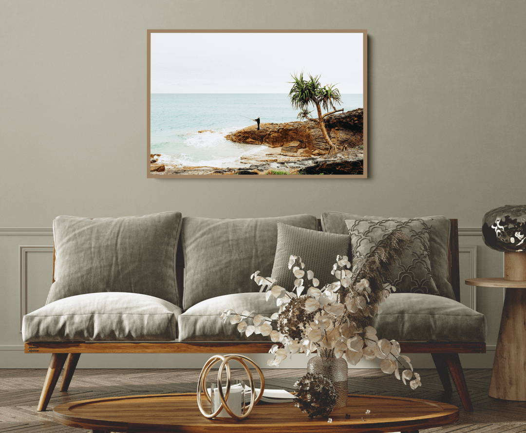 Fishing On Stradbroke Island - Photographic Art Print of Fisherman At Stradbroke Island by Edwina Cameron - I Heart Wall Art - Poster Print, Canvas Print or Framed Art Print