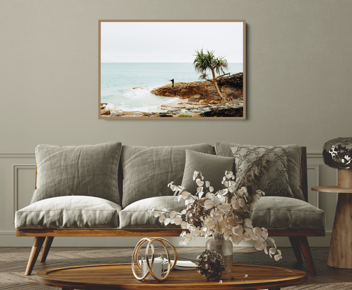 Fishing On Stradbroke Island - Photographic Art Print of Fisherman At Stradbroke Island by Edwina Cameron - I Heart Wall Art - Poster Print, Canvas Print or Framed Art Print