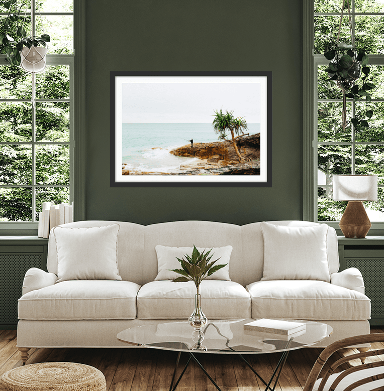 Fishing On Stradbroke Island - Photographic Art Print of Fisherman At Stradbroke Island by Edwina Cameron - I Heart Wall Art - Poster Print, Canvas Print or Framed Art Print