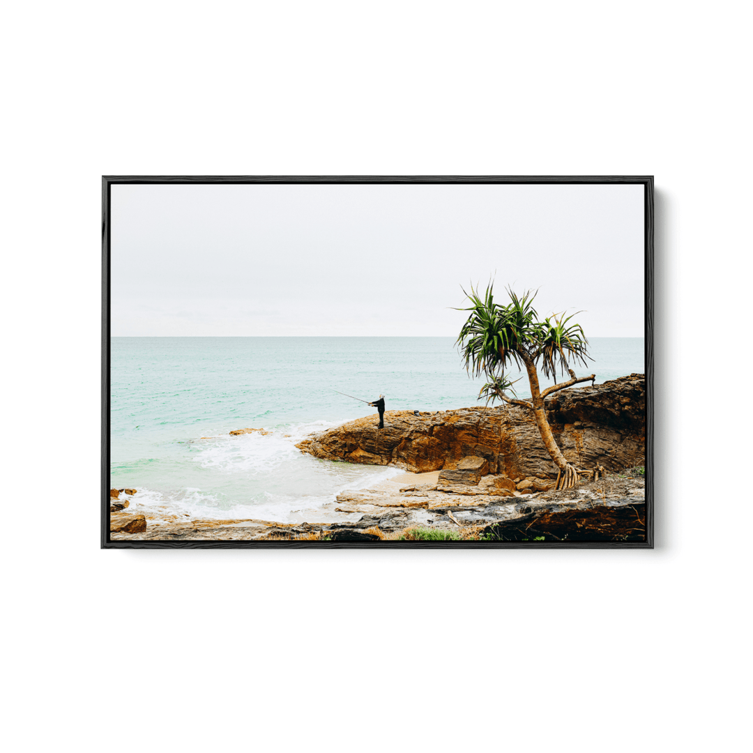 Fishing On Stradbroke Island - Photographic Art Print of Fisherman At Stradbroke Island by Edwina Cameron - I Heart Wall Art - Poster Print, Canvas Print or Framed Art Print