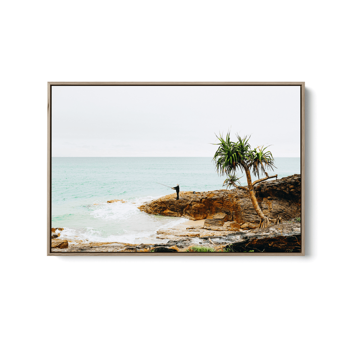 Fishing On Stradbroke Island - Photographic Art Print of Fisherman At Stradbroke Island by Edwina Cameron - I Heart Wall Art - Poster Print, Canvas Print or Framed Art Print