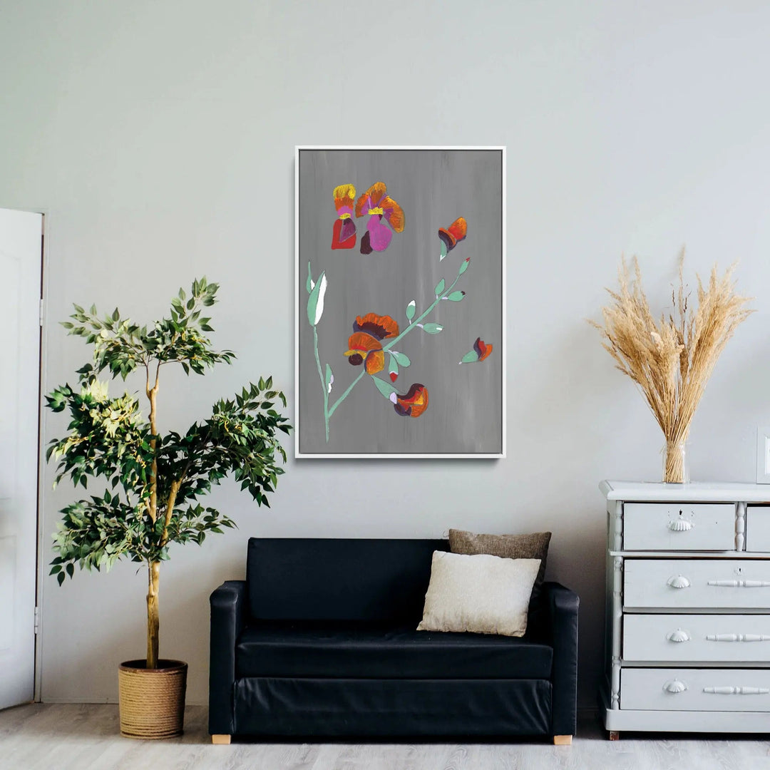 Flame Pea by Lucy Hawkins - Stretched Canvas Print or Framed Fine Art Print - Artwork I Heart Wall Art Australia 
