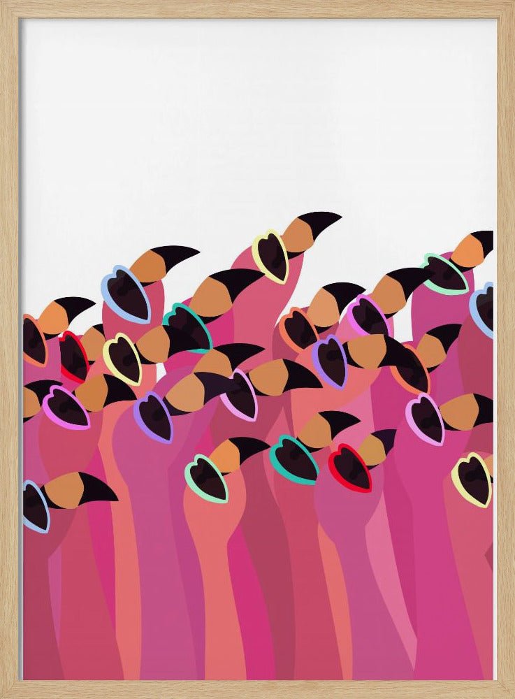 Flock flamingo white - Stretched Canvas, Poster or Fine Art Print - I Heart Wall Art - Poster Print, Canvas Print or Framed Art Print