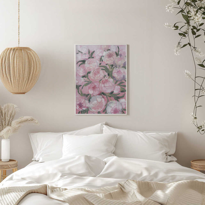 Floral Composition Of Pink Peonies - Stretched Canvas, Poster or Fine Art Print - I Heart Wall Art - Poster Print, Canvas Print or Framed Art Print