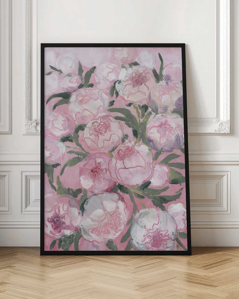 Floral Composition Of Pink Peonies - Stretched Canvas, Poster or Fine Art Print - I Heart Wall Art - Poster Print, Canvas Print or Framed Art Print