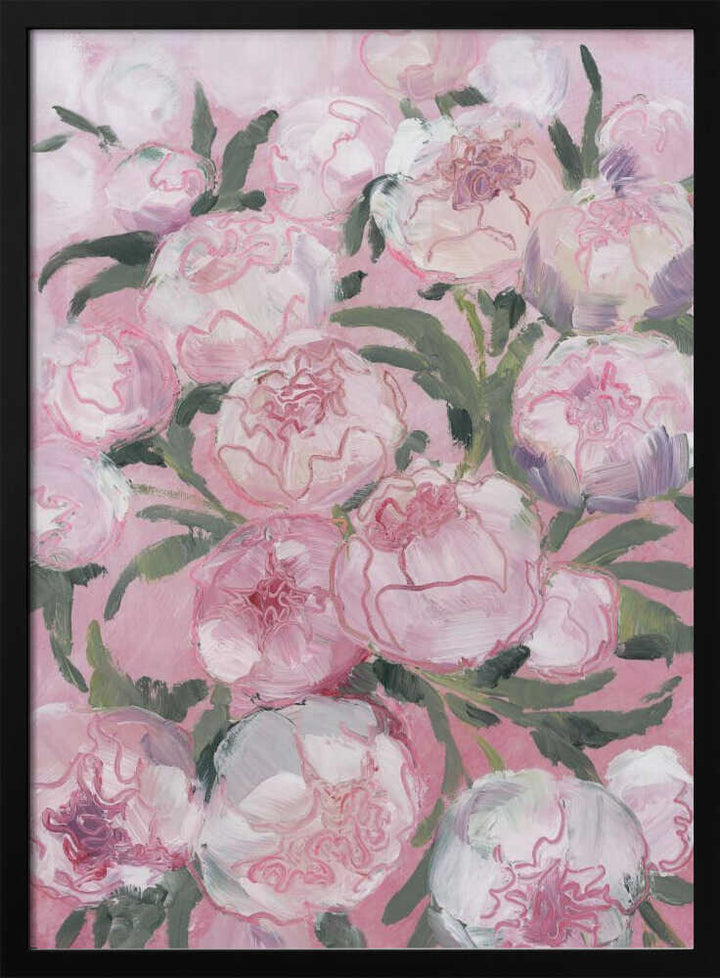 Floral Composition Of Pink Peonies - Stretched Canvas, Poster or Fine Art Print - I Heart Wall Art - Poster Print, Canvas Print or Framed Art Print