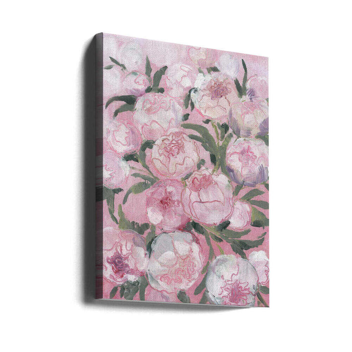 Floral Composition Of Pink Peonies - Stretched Canvas, Poster or Fine Art Print - I Heart Wall Art - Poster Print, Canvas Print or Framed Art Print