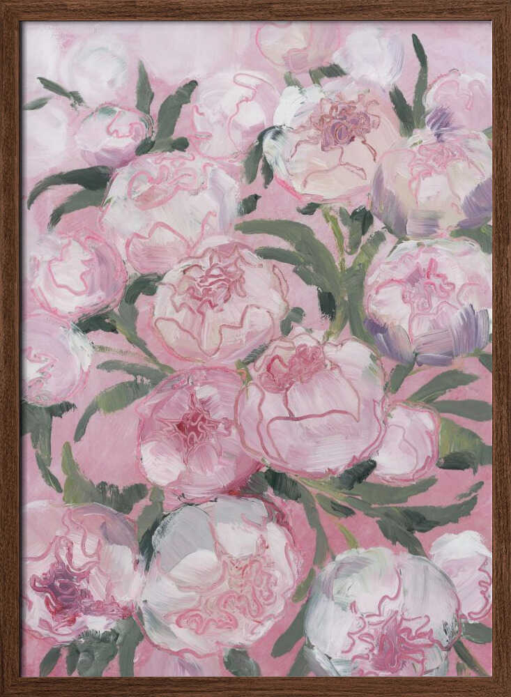 Floral Composition Of Pink Peonies - Stretched Canvas, Poster or Fine Art Print - I Heart Wall Art - Poster Print, Canvas Print or Framed Art Print
