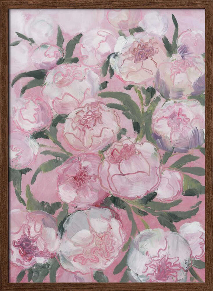 Floral Composition Of Pink Peonies - Stretched Canvas, Poster or Fine Art Print - I Heart Wall Art - Poster Print, Canvas Print or Framed Art Print