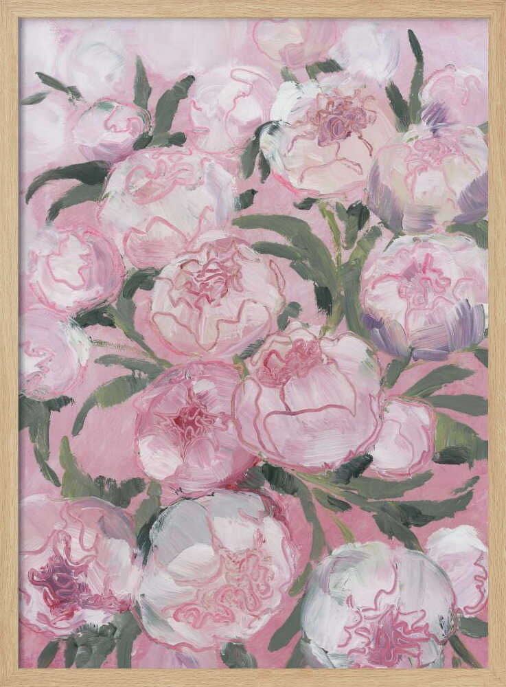Floral Composition Of Pink Peonies - Stretched Canvas, Poster or Fine Art Print - I Heart Wall Art - Poster Print, Canvas Print or Framed Art Print