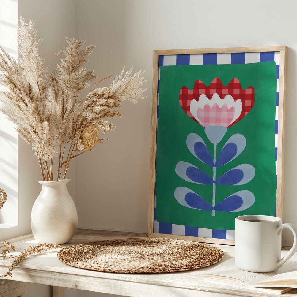 Floral Design with Bold Geometric Shapes - Stretched Canvas, Poster or Fine Art Print - I Heart Wall Art - Poster Print, Canvas Print or Framed Art Print