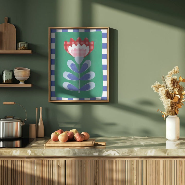 Floral Design with Bold Geometric Shapes - Stretched Canvas, Poster or Fine Art Print - I Heart Wall Art - Poster Print, Canvas Print or Framed Art Print