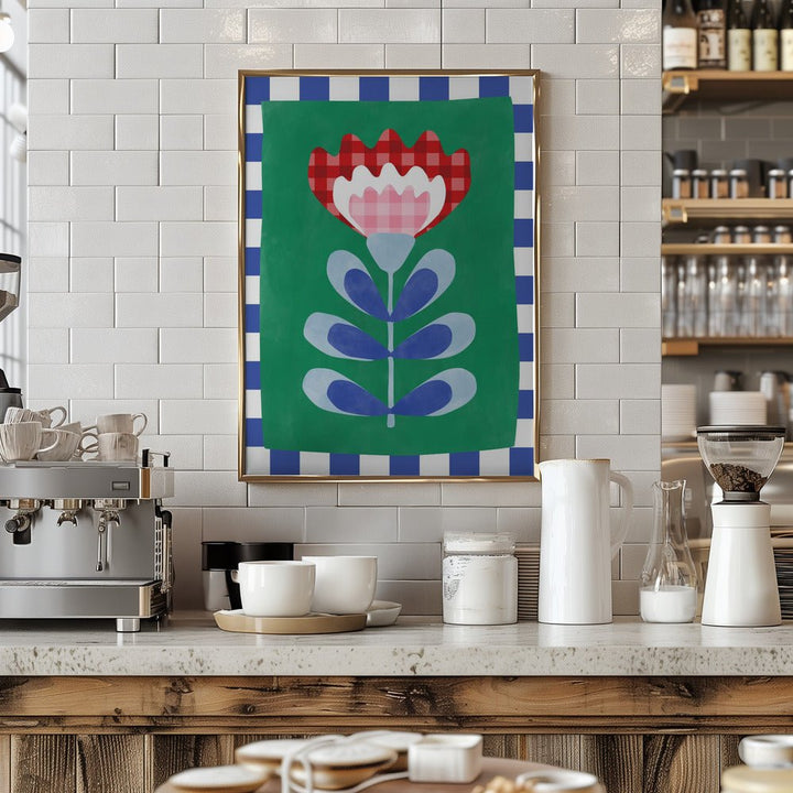 Floral Design with Bold Geometric Shapes - Stretched Canvas, Poster or Fine Art Print - I Heart Wall Art - Poster Print, Canvas Print or Framed Art Print