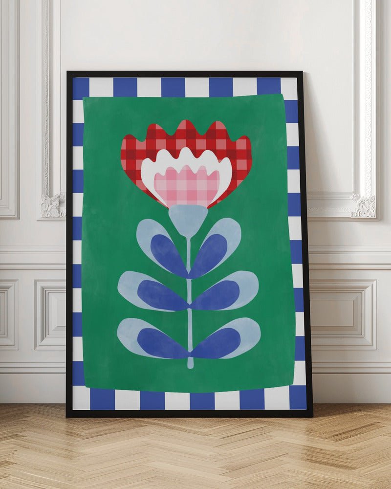 Floral Design with Bold Geometric Shapes - Stretched Canvas, Poster or Fine Art Print - I Heart Wall Art - Poster Print, Canvas Print or Framed Art Print
