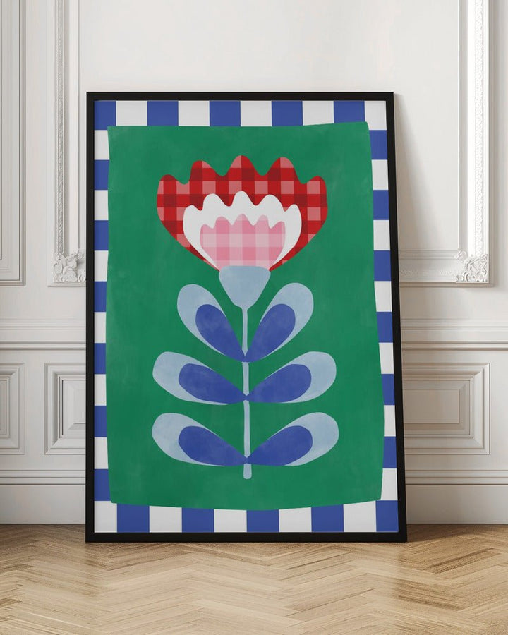 Floral Design with Bold Geometric Shapes - Stretched Canvas, Poster or Fine Art Print - I Heart Wall Art - Poster Print, Canvas Print or Framed Art Print