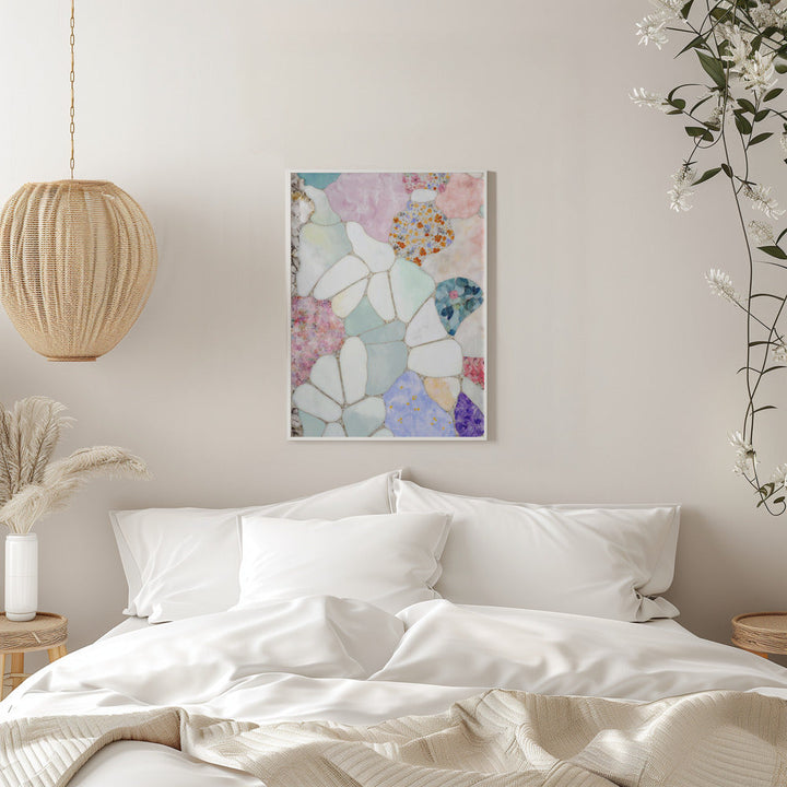 Floral Mosaic - Stretched Canvas, Poster or Fine Art Print I Heart Wall Art