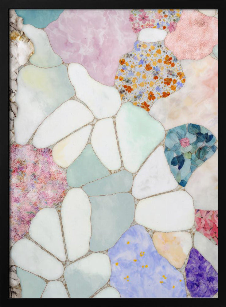 Floral Mosaic - Stretched Canvas, Poster or Fine Art Print I Heart Wall Art