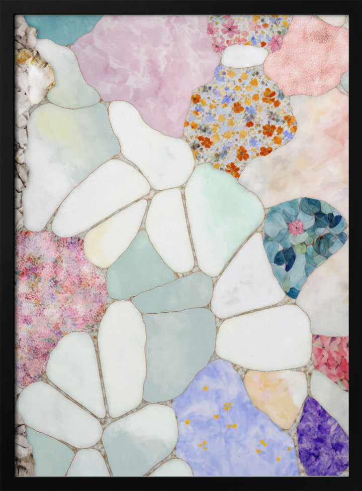 Floral Mosaic - Stretched Canvas, Poster or Fine Art Print I Heart Wall Art