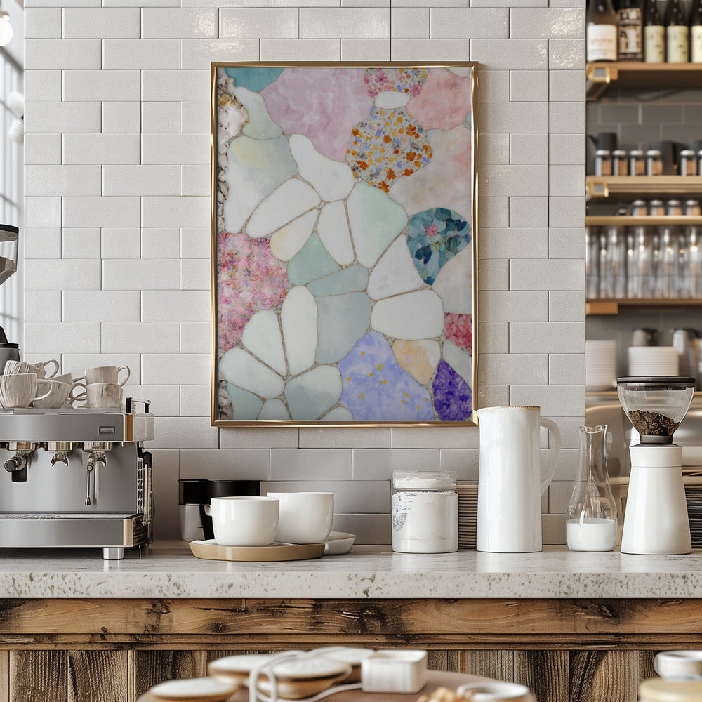 Floral Mosaic - Stretched Canvas, Poster or Fine Art Print I Heart Wall Art