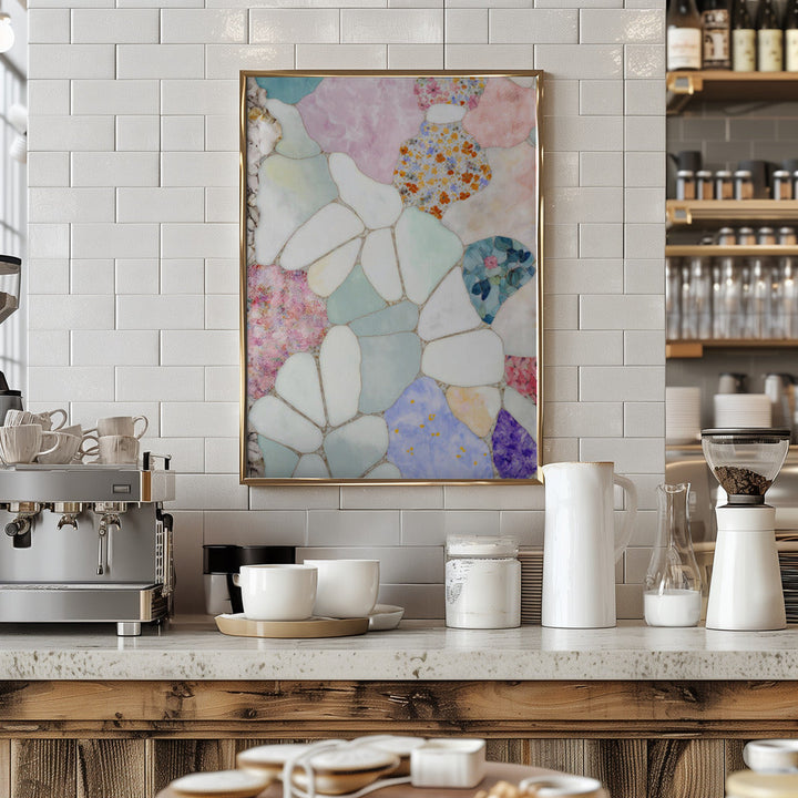 Floral Mosaic - Stretched Canvas, Poster or Fine Art Print I Heart Wall Art