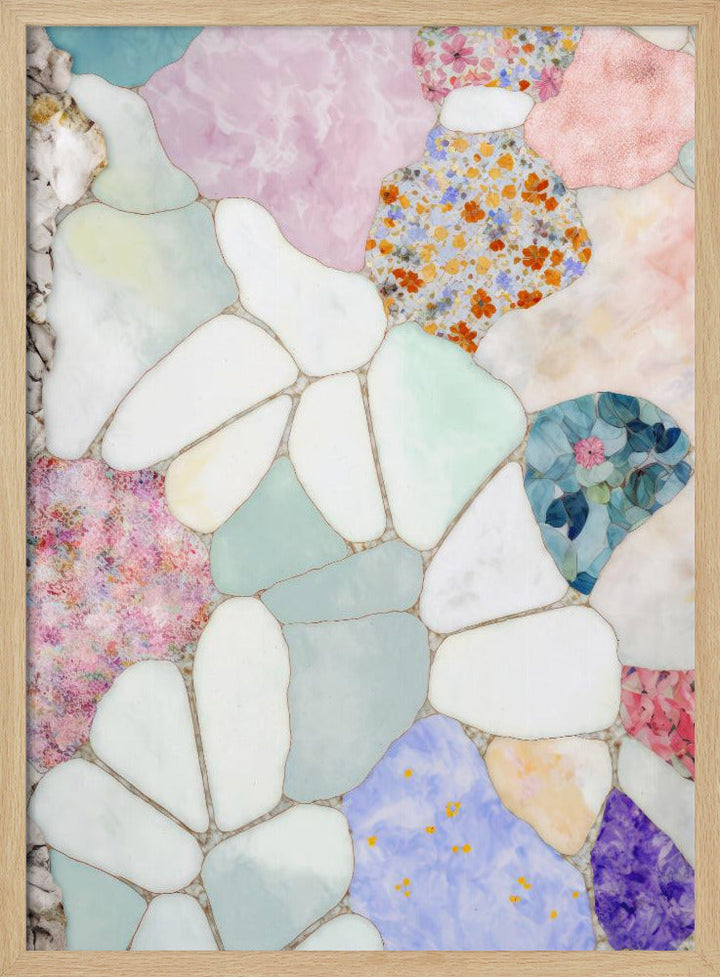 Floral Mosaic - Stretched Canvas, Poster or Fine Art Print I Heart Wall Art