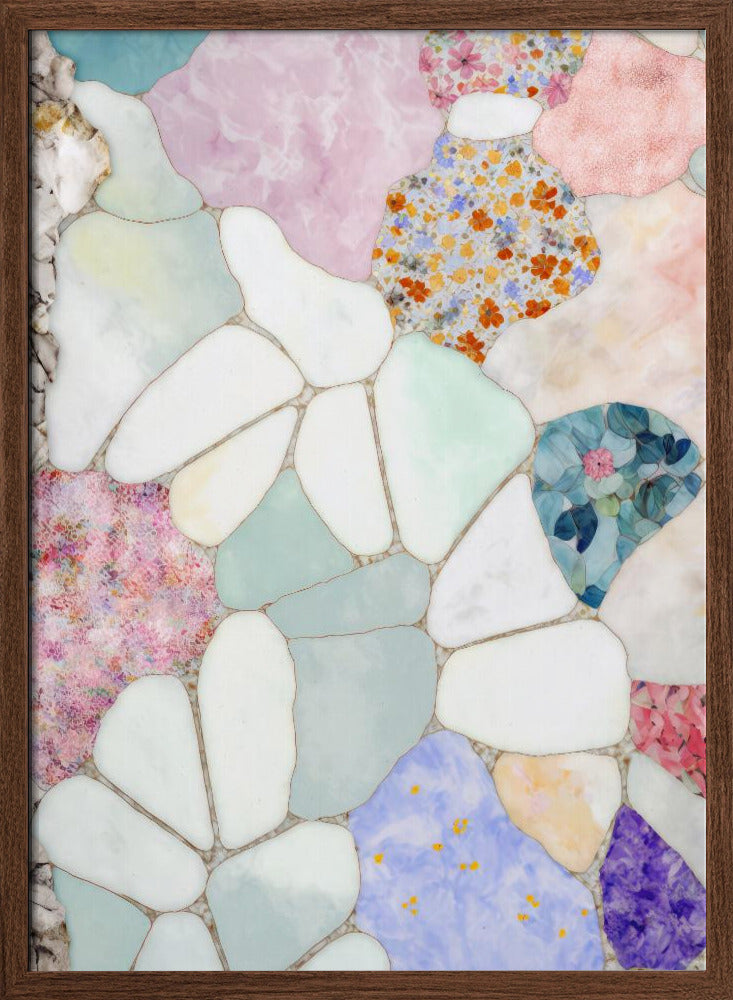 Floral Mosaic - Stretched Canvas, Poster or Fine Art Print I Heart Wall Art