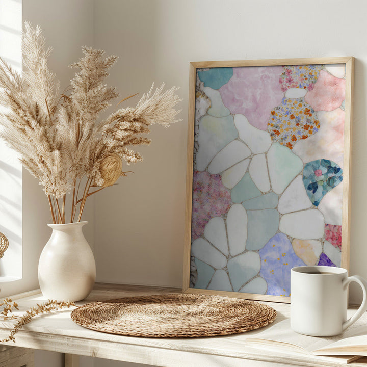 Floral Mosaic - Stretched Canvas, Poster or Fine Art Print I Heart Wall Art