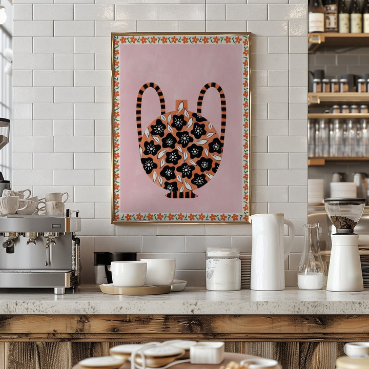 Floral Patterned Jug - Stretched Canvas, Poster or Fine Art Print - I Heart Wall Art - Poster Print, Canvas Print or Framed Art Print